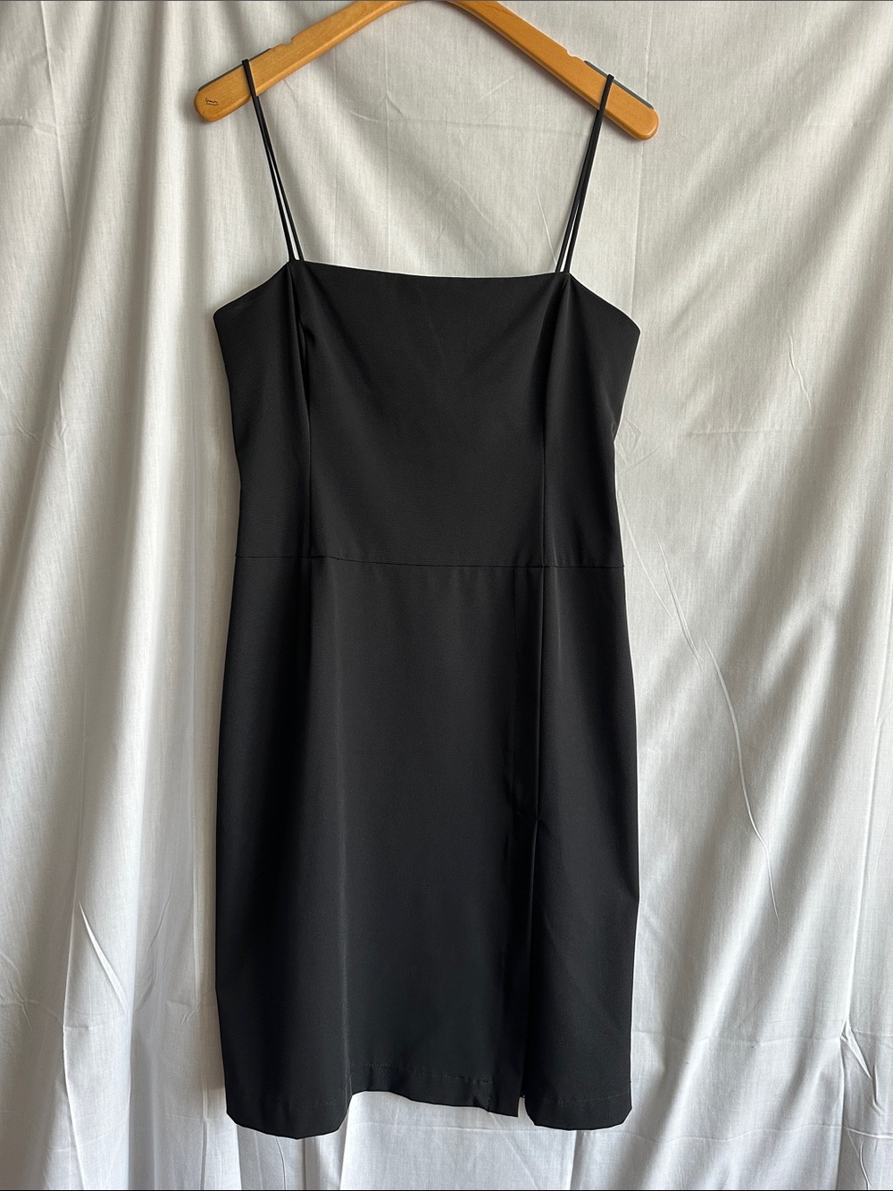 Y2K BCBG Max Azria Elements Red Label Black Sheath Slip Dress Made USA Size 10
